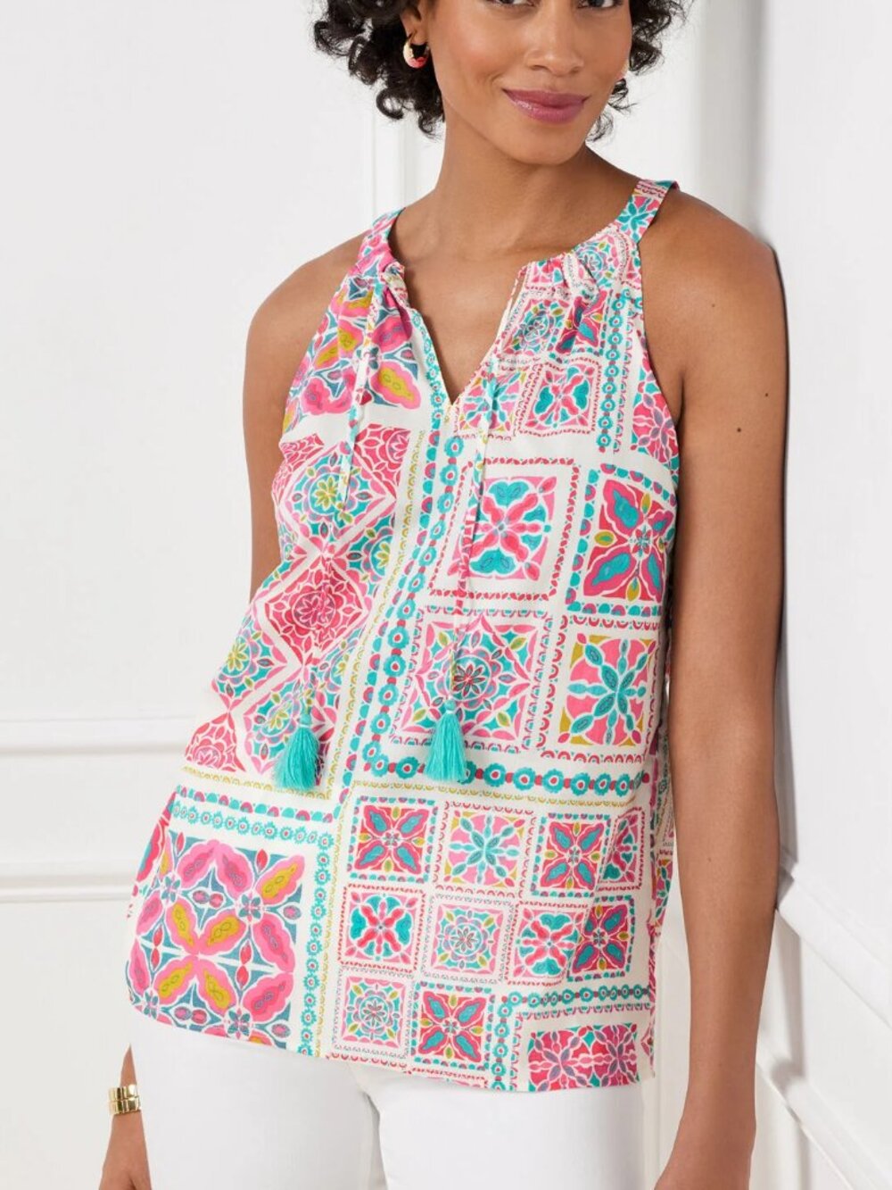 Talbots Tie Front Halter Top, Size XS, Like New